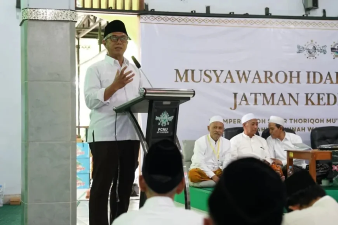 Wakil Wali Kota Kediri Qowimuddin menghadiri Musyawarah Idaroh Syu'biyah Musda JATMAN Kediri